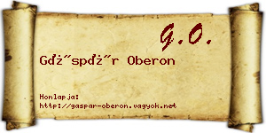 Gáspár Oberon névjegykártya